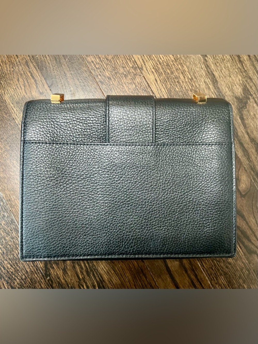 Coccinelle Black Pebbled Leather Clutch with Gold D-Ring Lock -broken latch - Picture 5 of 11